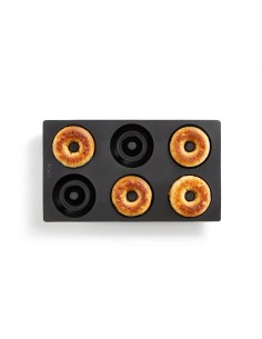 LEKUE MOLDE DOUGHNUT 6 CAVIDADES NEGRO