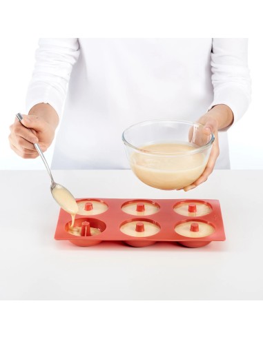 LEKUE MOLDE DOUGHNUT 6 CAVIDADES NEGRO