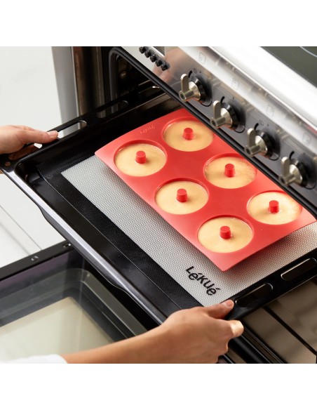 LEKUE MOLDE DOUGHNUT 6 CAVIDADES NEGRO