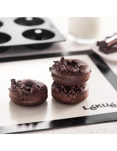 LEKUE MOLDE DOUGHNUT 6 CAVIDADES NEGRO